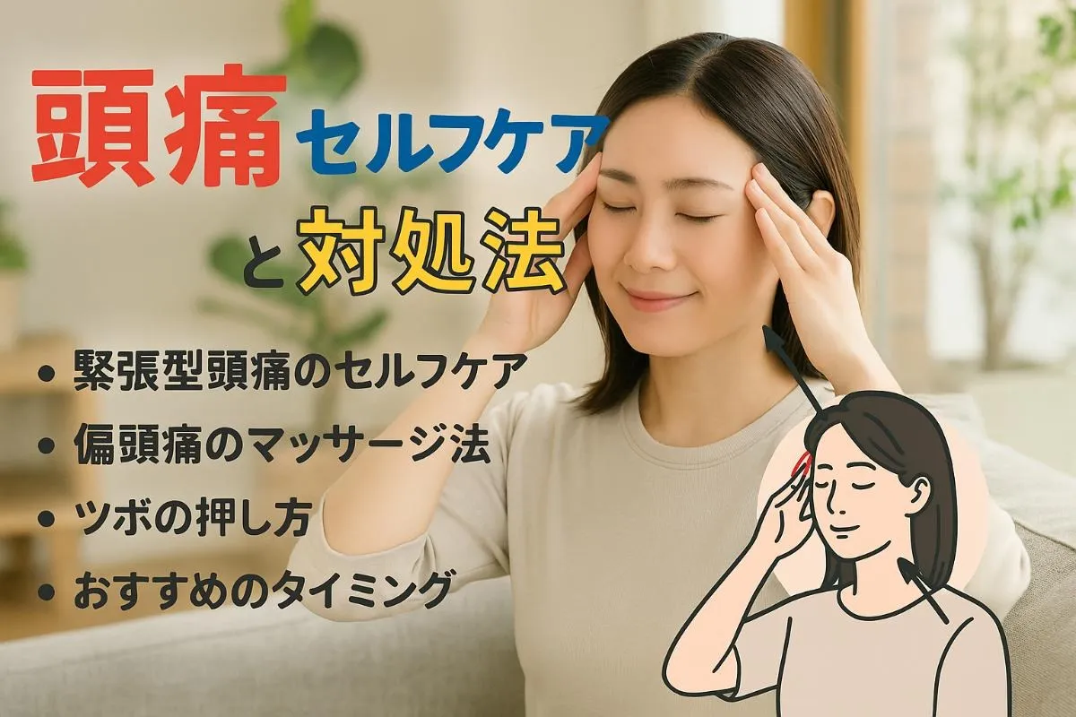 マッサージで頭痛を和らげる原因別セルフケアと症状別対処法【緊張型・偏頭痛対応】